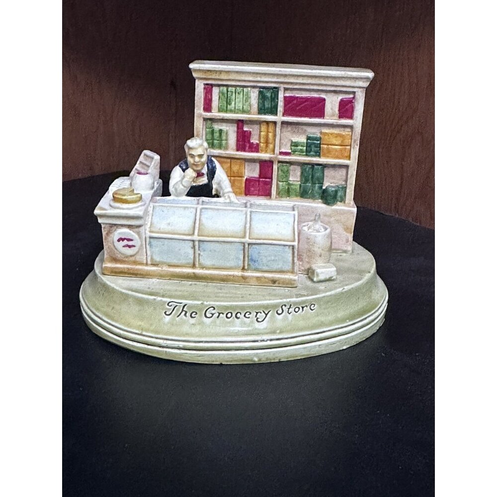 SEBASTIAN Miniature "Grocery‎ Store" Cast-Painted Signed COPR 1960  P.W. Baston